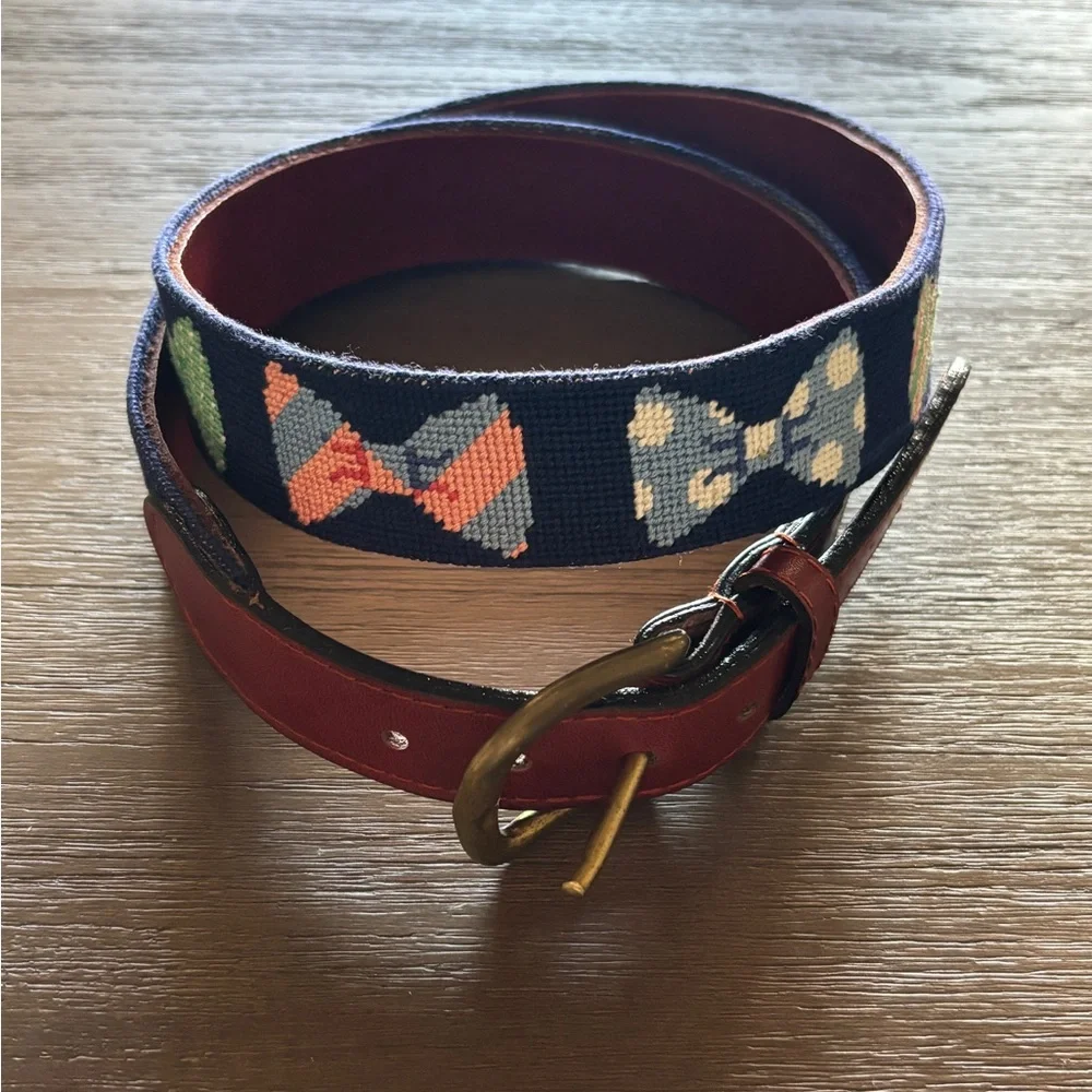 Hand-Stitched Needlepoint Boys Belt